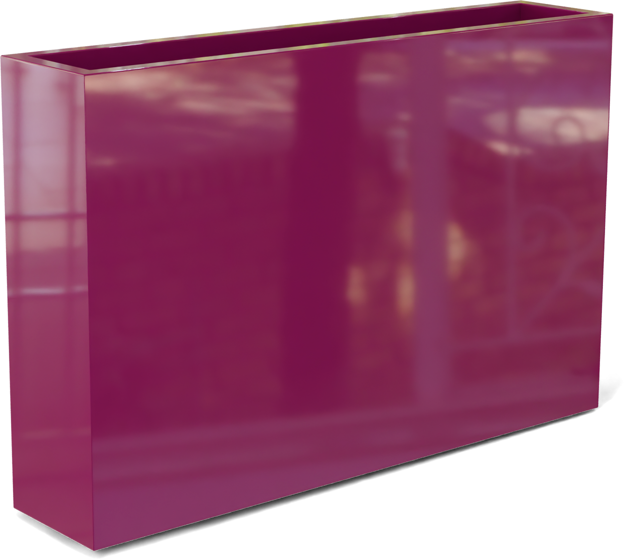 Amesbury Rectangular Fiberglass Planter in Gloss Eggplant
