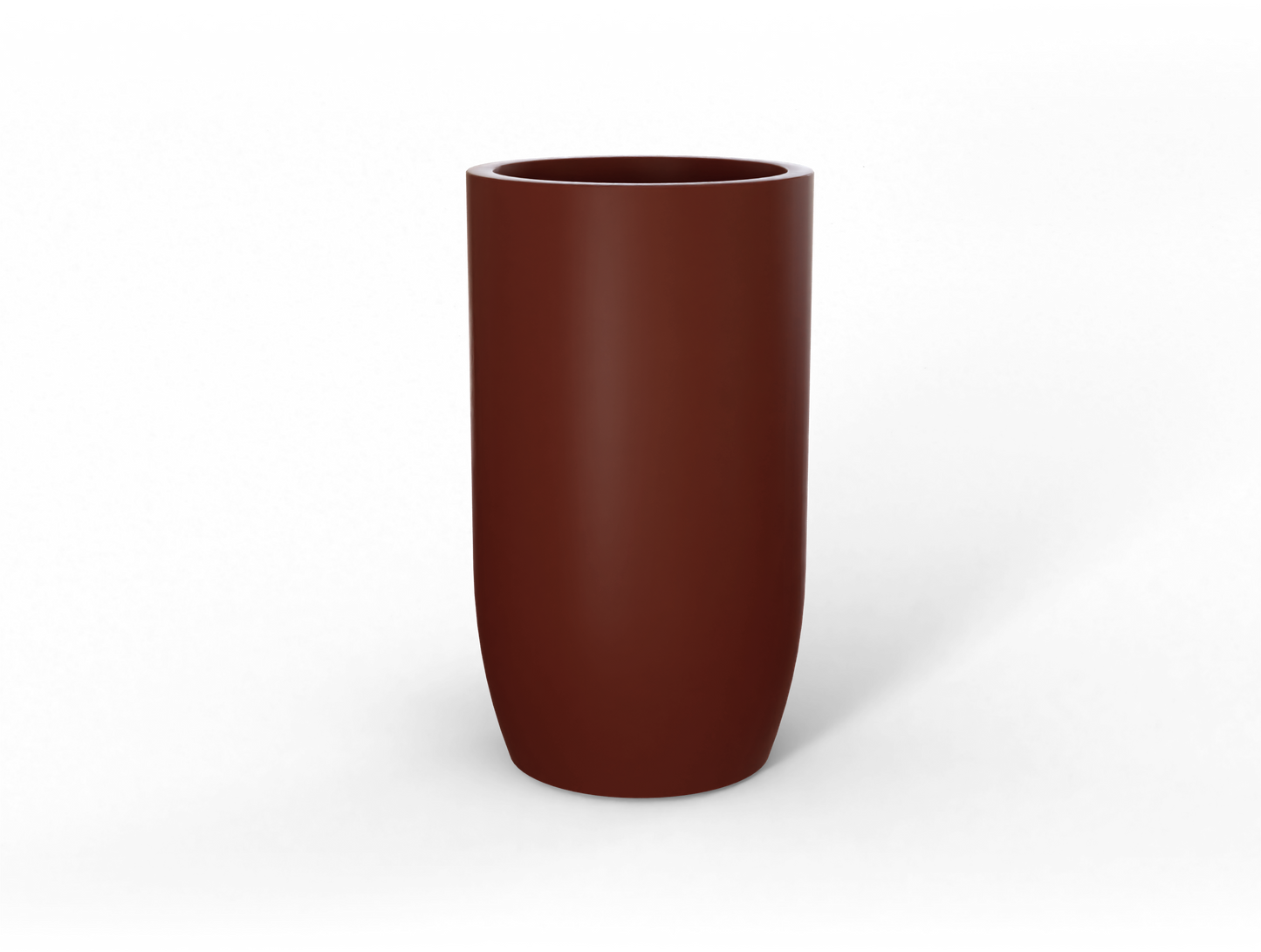 Lisbon Round Fiberglass Planter in Matte Terra Cotta