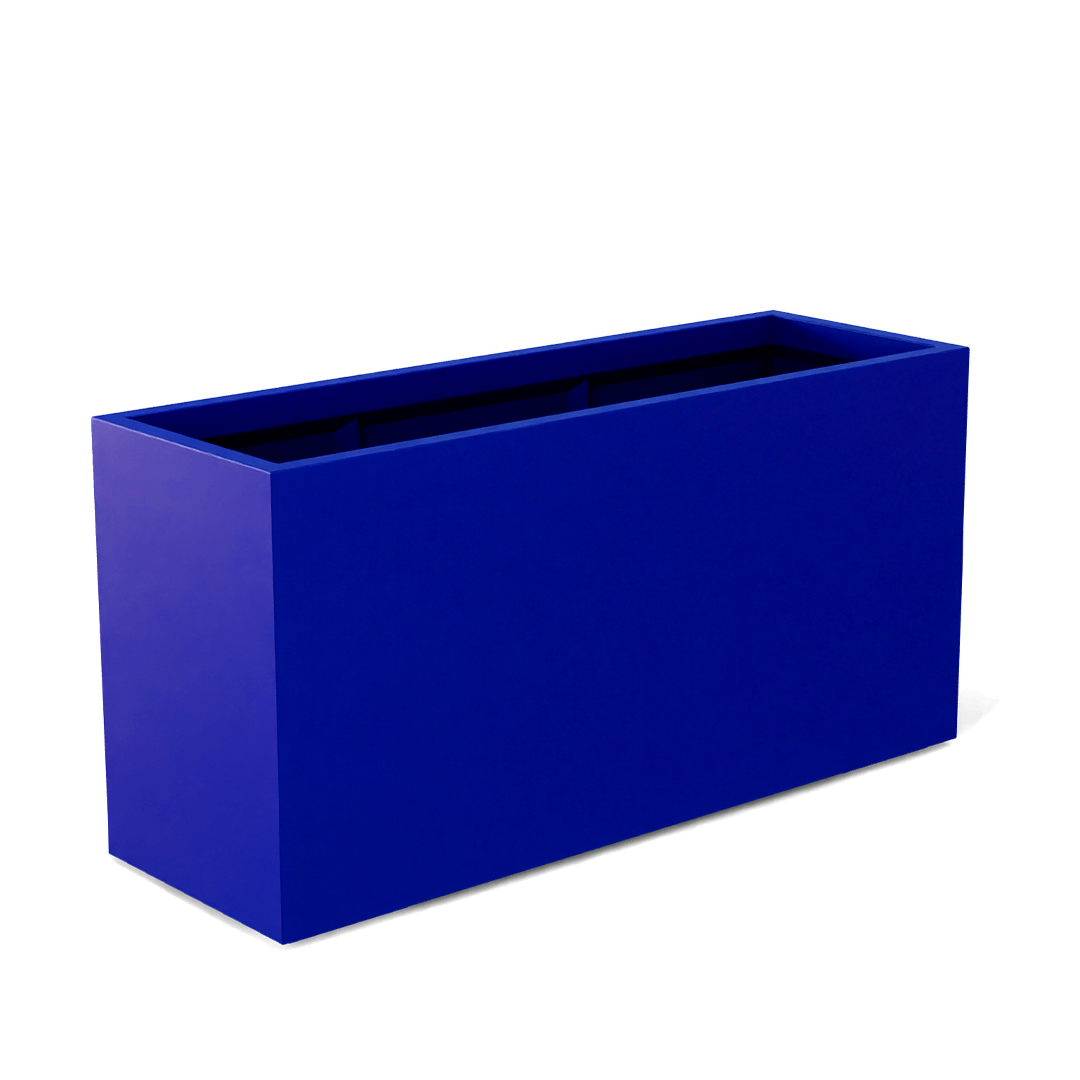 Tolga Rectangular Fiberglass Planter in Matte Cobalt Blue