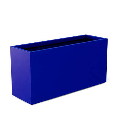 Tolga Rectangular Fiberglass Planter in Matte Cobalt Blue