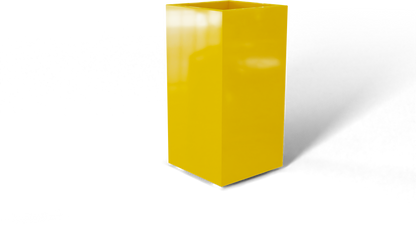 Potsdam Rectangular Fiberglass Planter in Gloss Saffron
