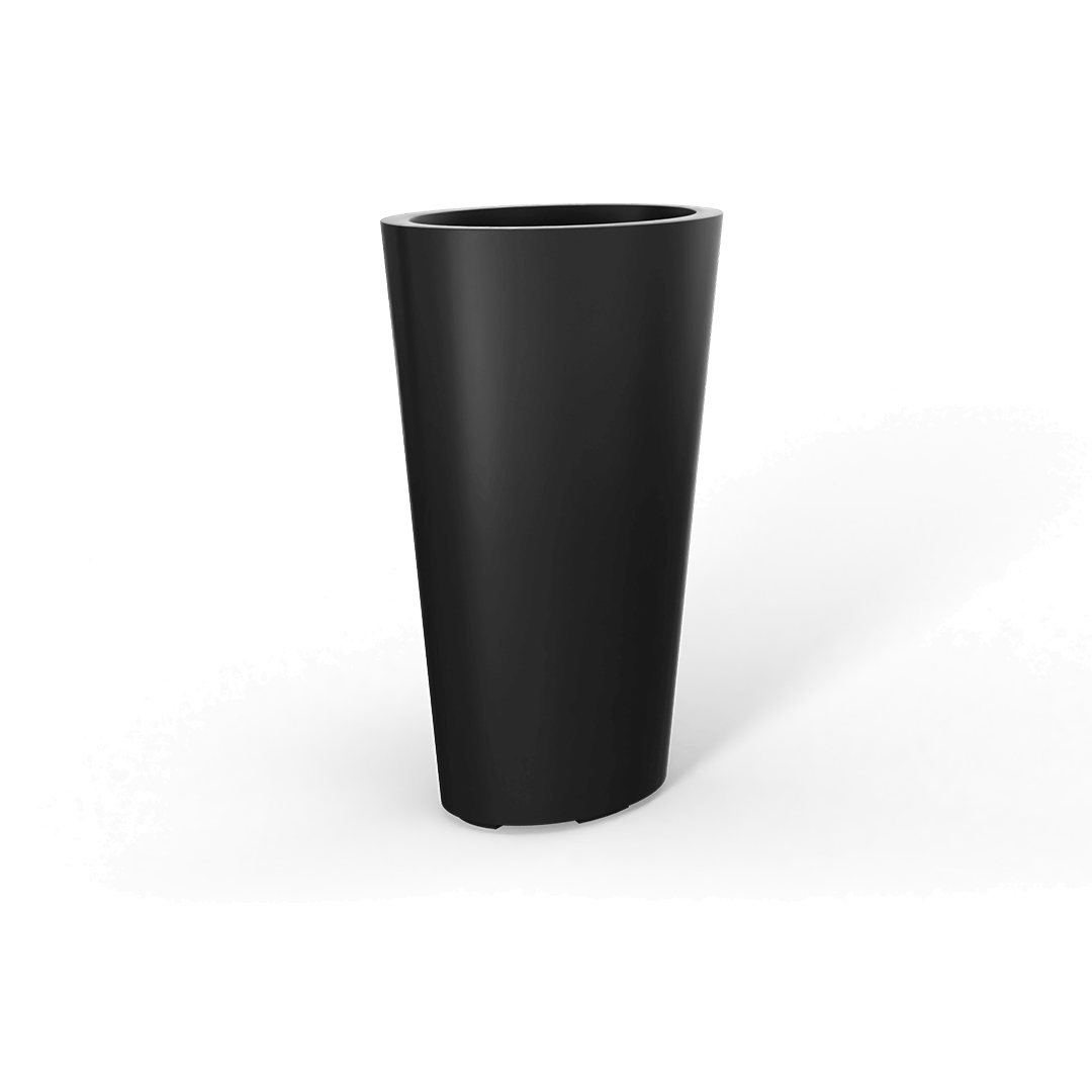 Pego Oval Fiberglass Planter in Matte Charcoal