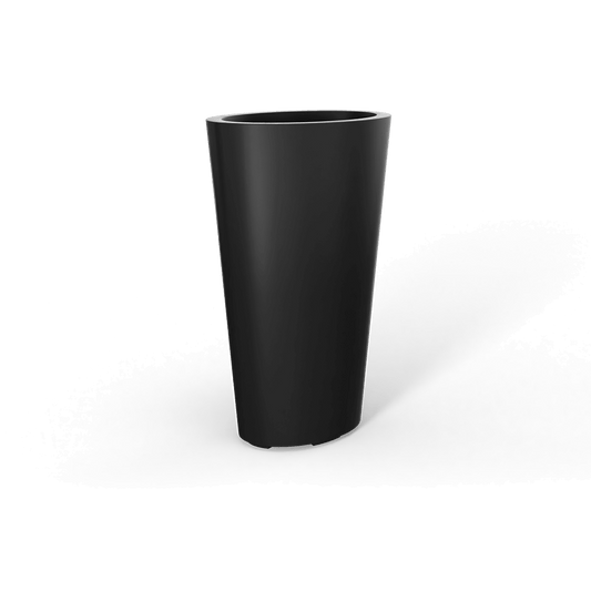 Pego Oval Fiberglass Planter in Matte Charcoal
