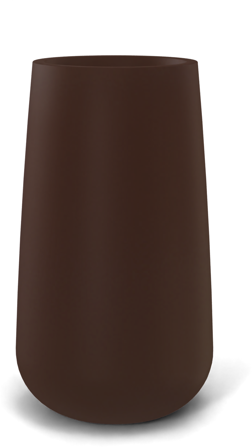 Saigon Round Fiberglass Planter in Matte Dark Brown