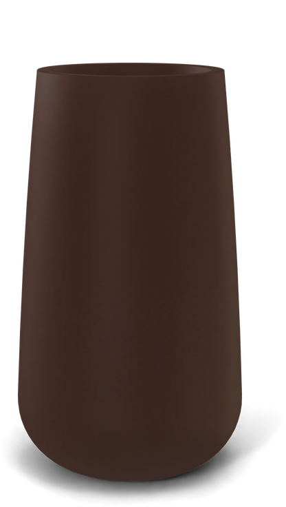 Saigon Round Fiberglass Planter in Matte Dark Brown