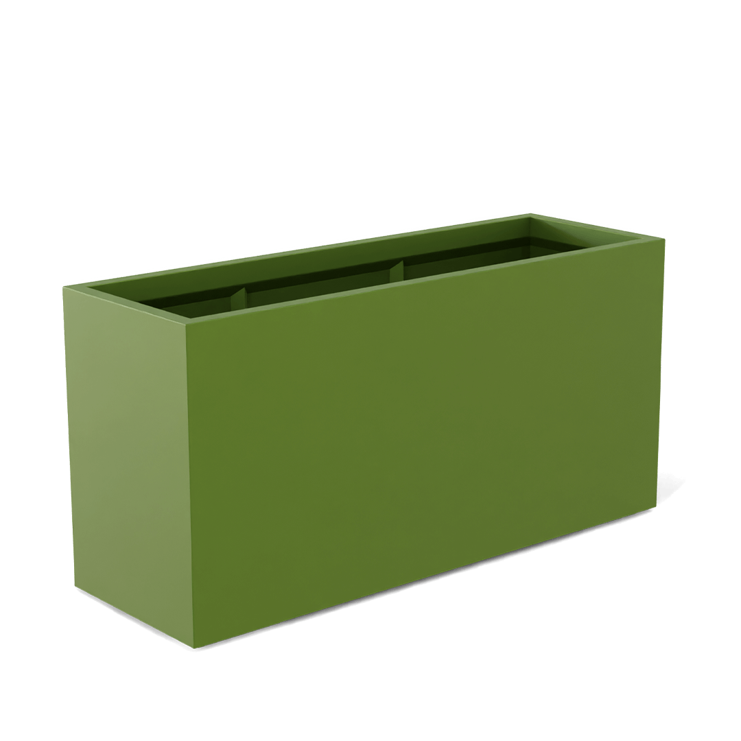 Tolga Rectangular Fiberglass Planter in Satin Green