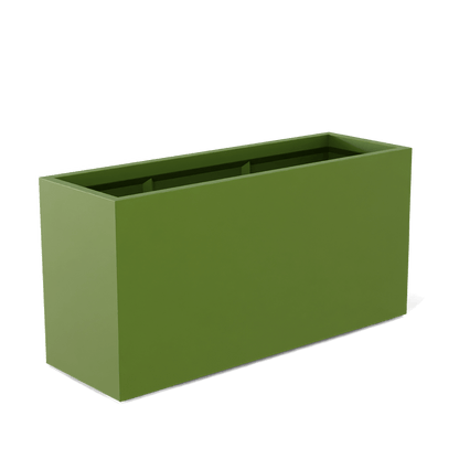 Tolga Rectangular Fiberglass Planter in Satin Green