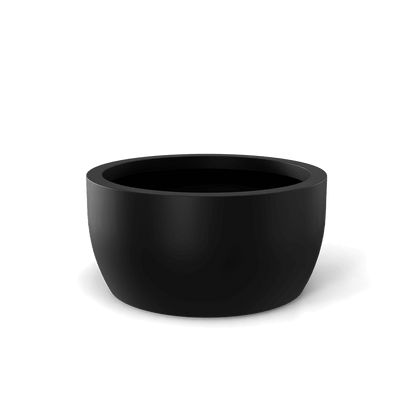 Casablanca Round Fiberglass Planter in Matte Black