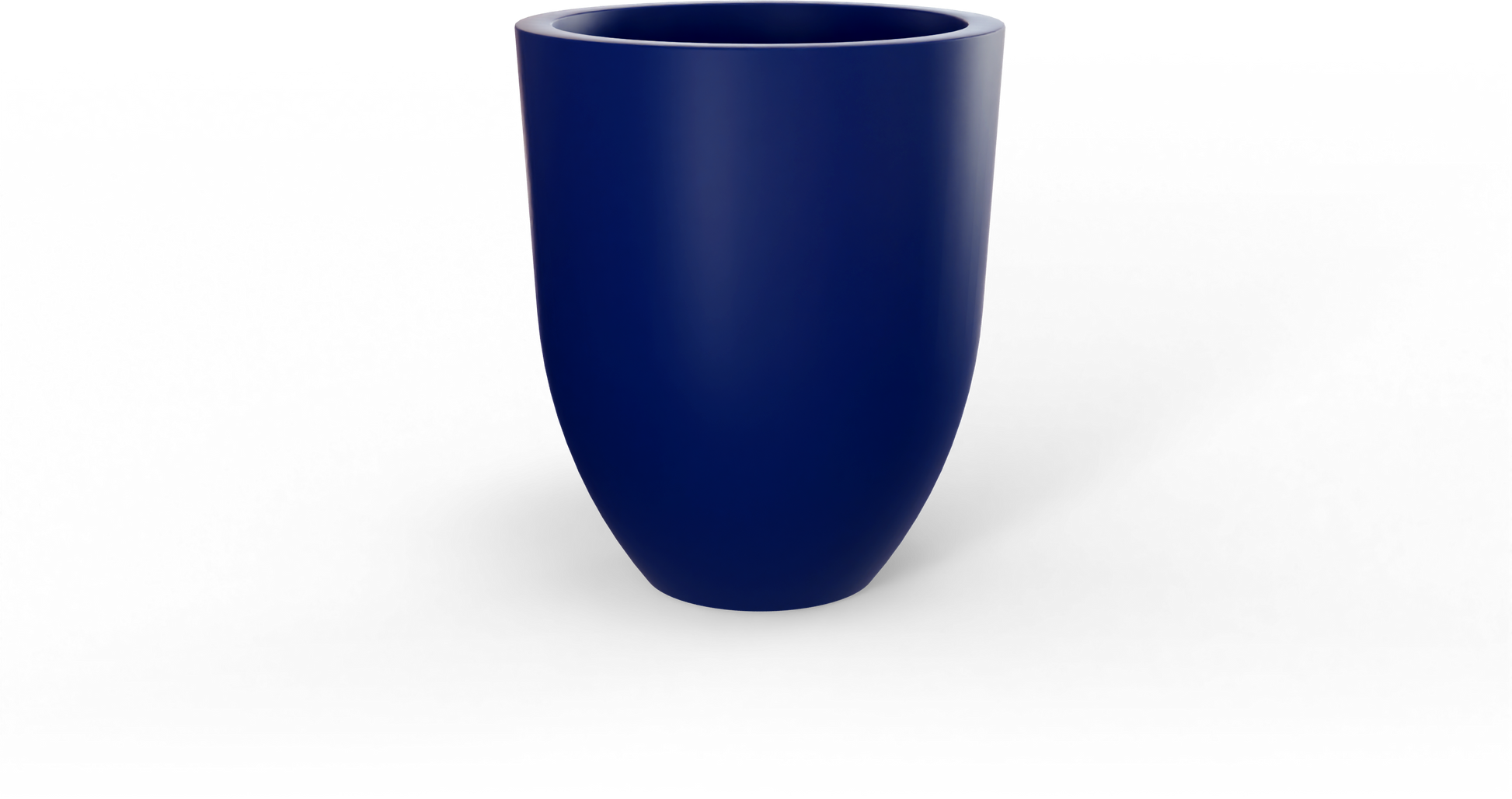 Valencia Round Fiberglass Planter in Matte Cobalt Blue