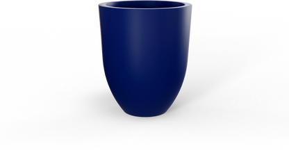 Valencia Round Fiberglass Planter in Matte Cobalt Blue