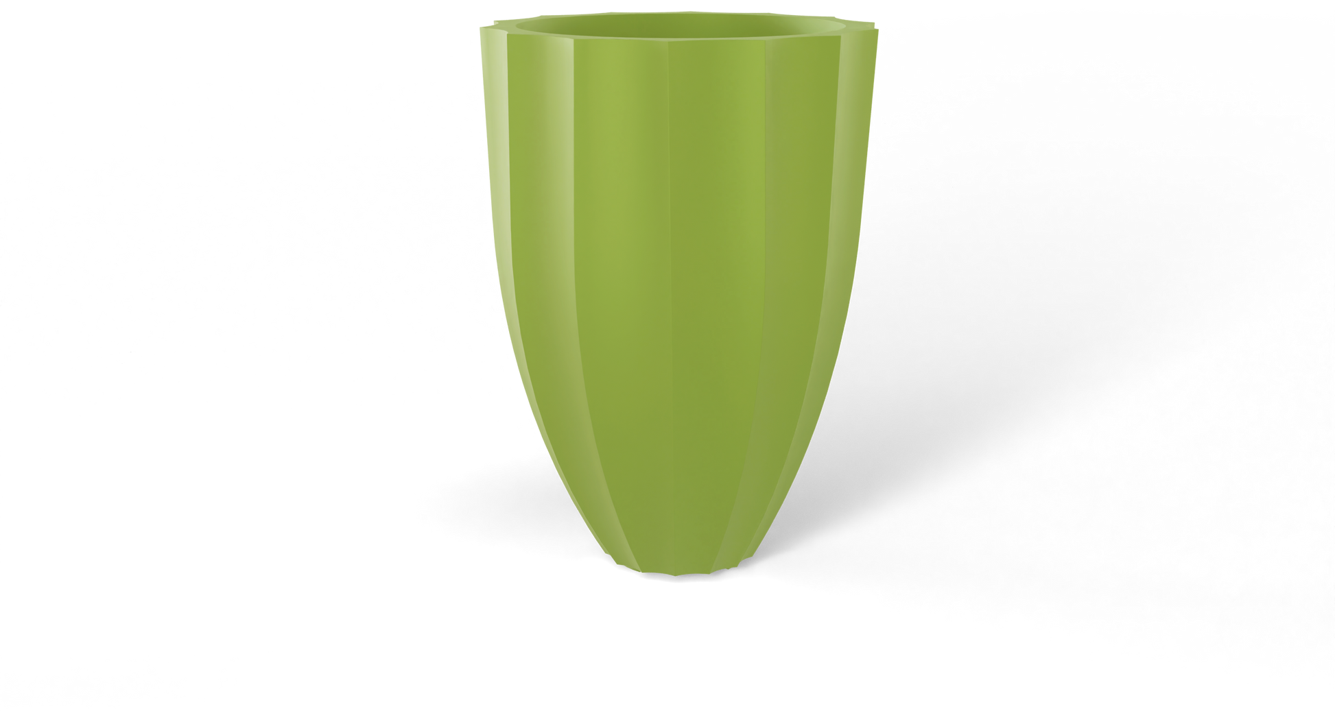 Alicante Round Fiberglass Planter in Satin Green