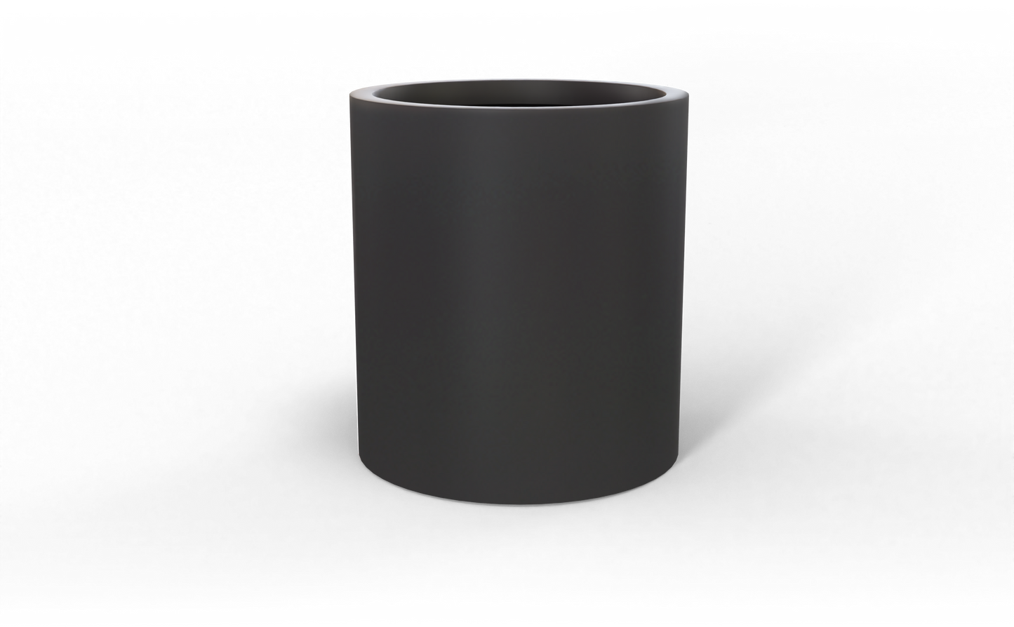 Rio Grande Round Fiberglass Planter in Matte Charcoal