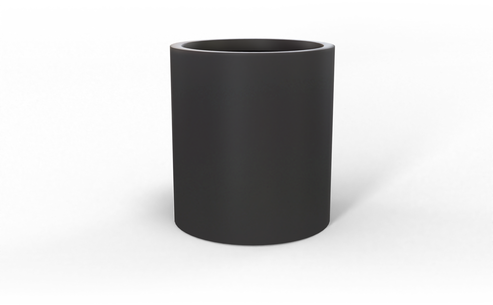 Rio Grande Round Fiberglass Planter in Matte Charcoal