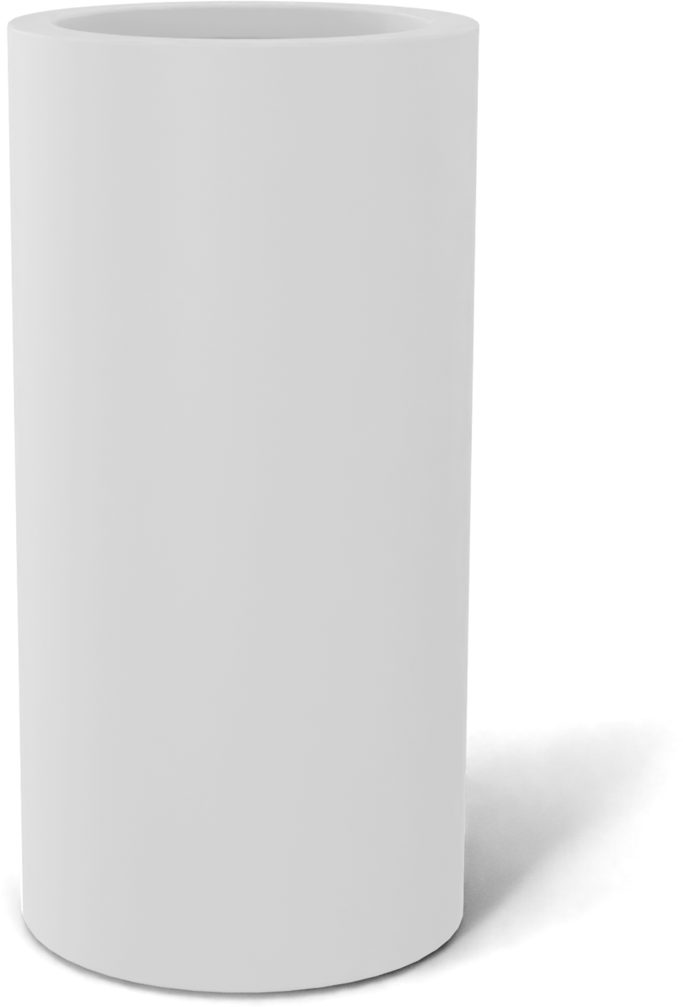Corry Round Fiberglass Planter in Matte Bright White