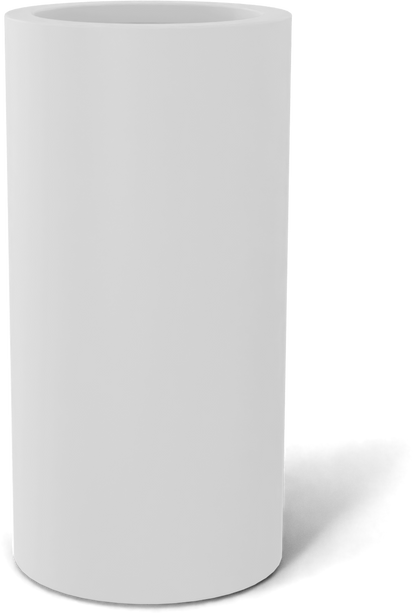 Corry Round Fiberglass Planter in Matte Bright White