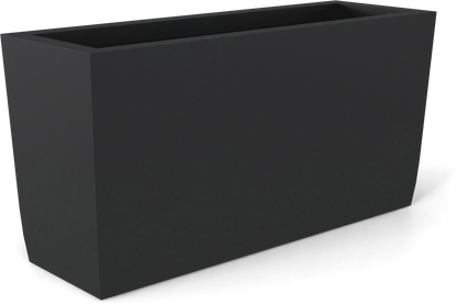 Panama Curved Rectangular Fiberglass Planter in Matte Charcoal