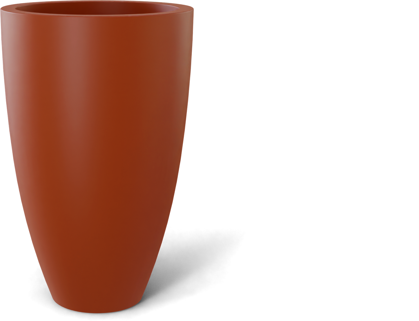 Brannan Round Fiberglass Planter in Matte Terra Cotta