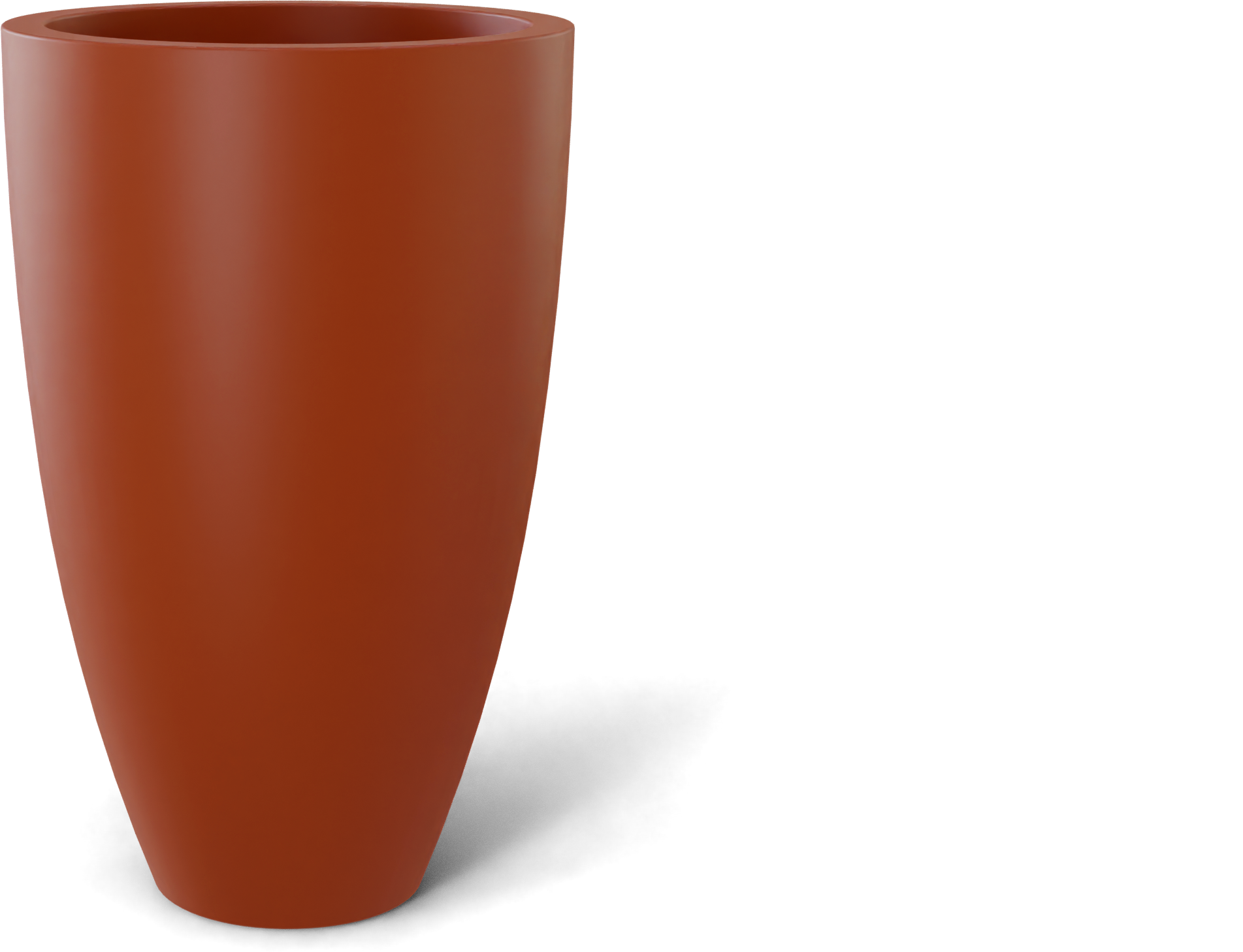 Brannan Round Fiberglass Planter in Matte Terra Cotta