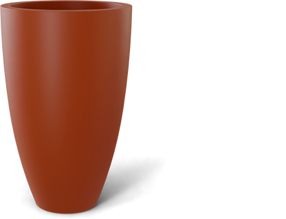Brannan Round Fiberglass Planter in Matte Terra Cotta