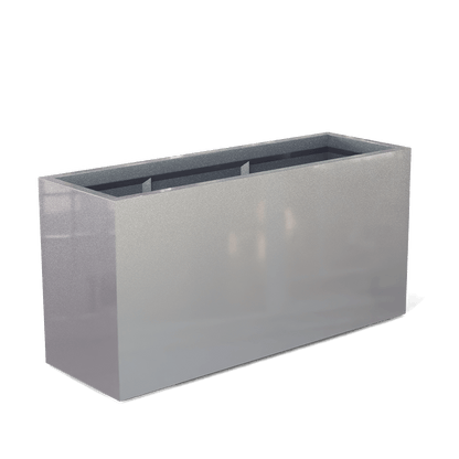 Tolga Rectangular Fiberglass Planter in Metallic Silver
