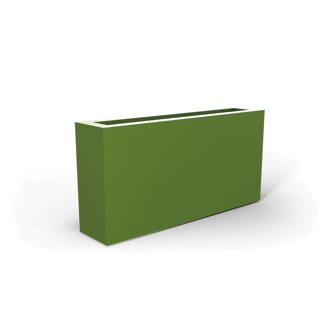 Camoux Rectangular Fiberglass Planter in Satin Green