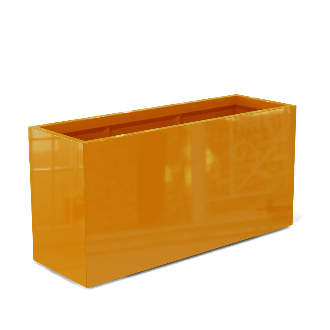 Tolga Rectangular Fiberglass Planter in Gloss Tangerine