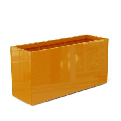 Tolga Rectangular Fiberglass Planter in Gloss Tangerine