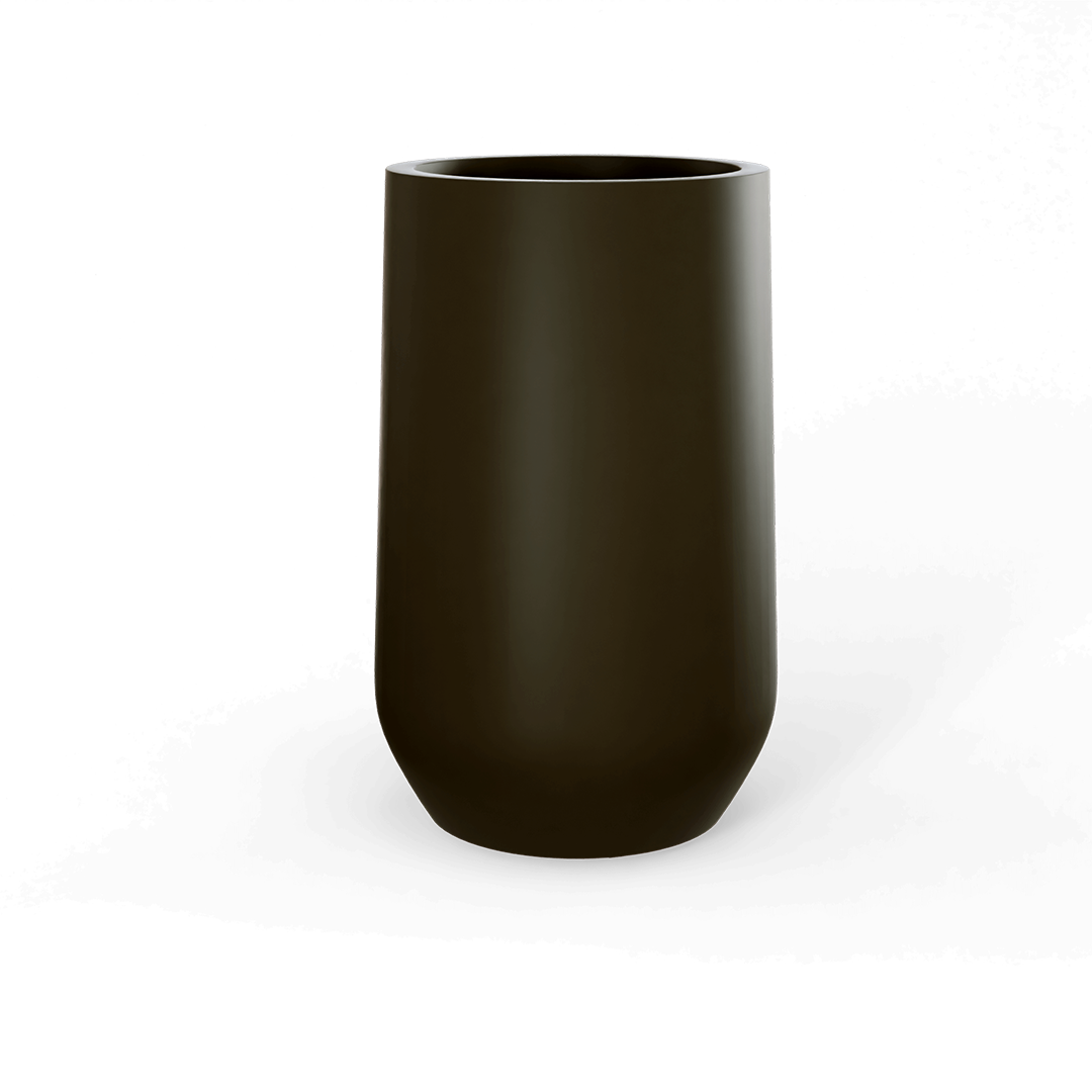 Hayden Round Fiberglass Planter in Matte Bronze