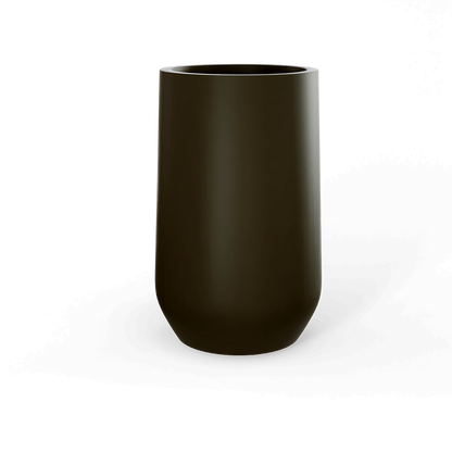 Hayden Round Fiberglass Planter in Matte Bronze