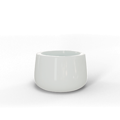 Short Hayden Round Fiberglass Planter in Gloss Bright White