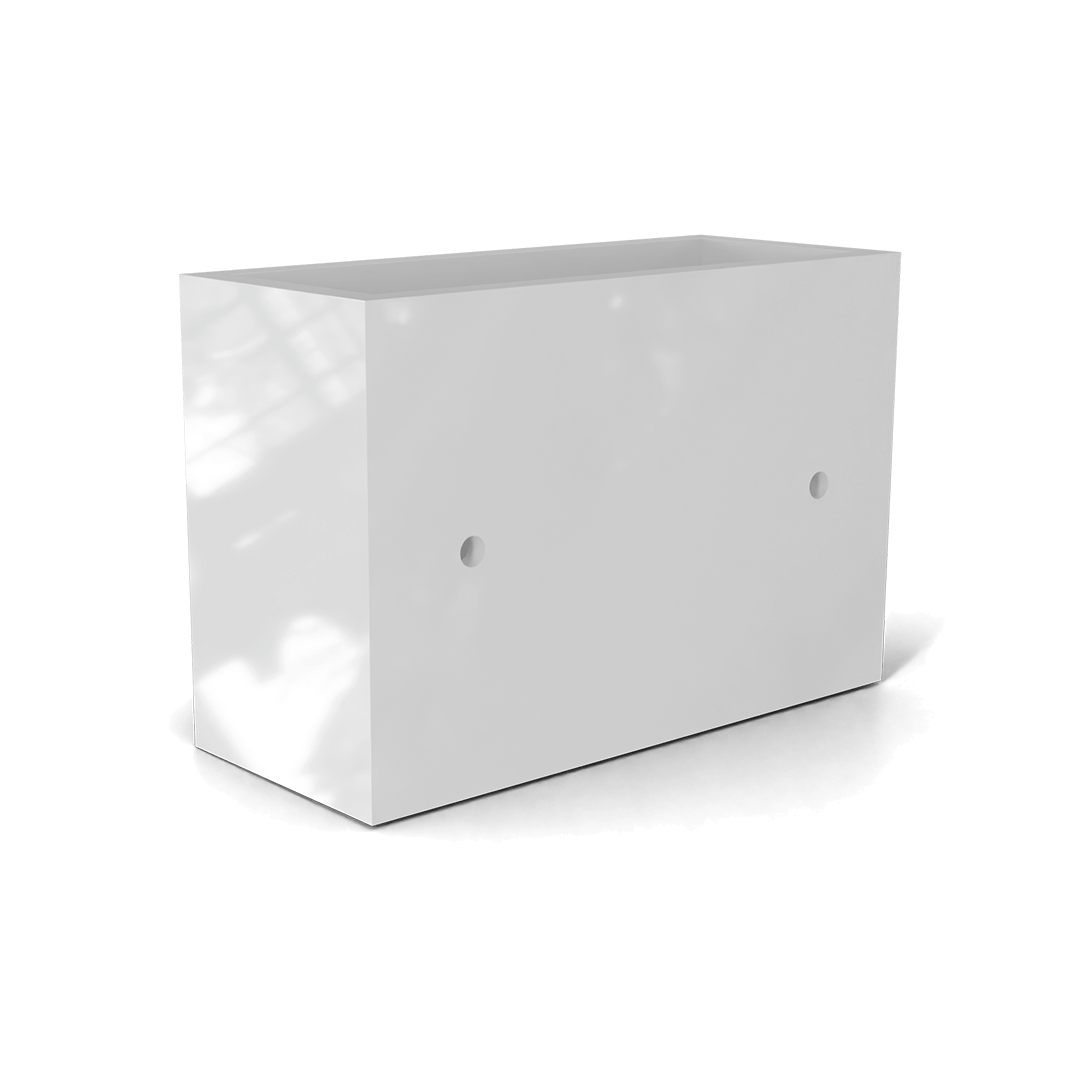 Nile Wall Planter Fiberglass Planter in Gloss Bright White
