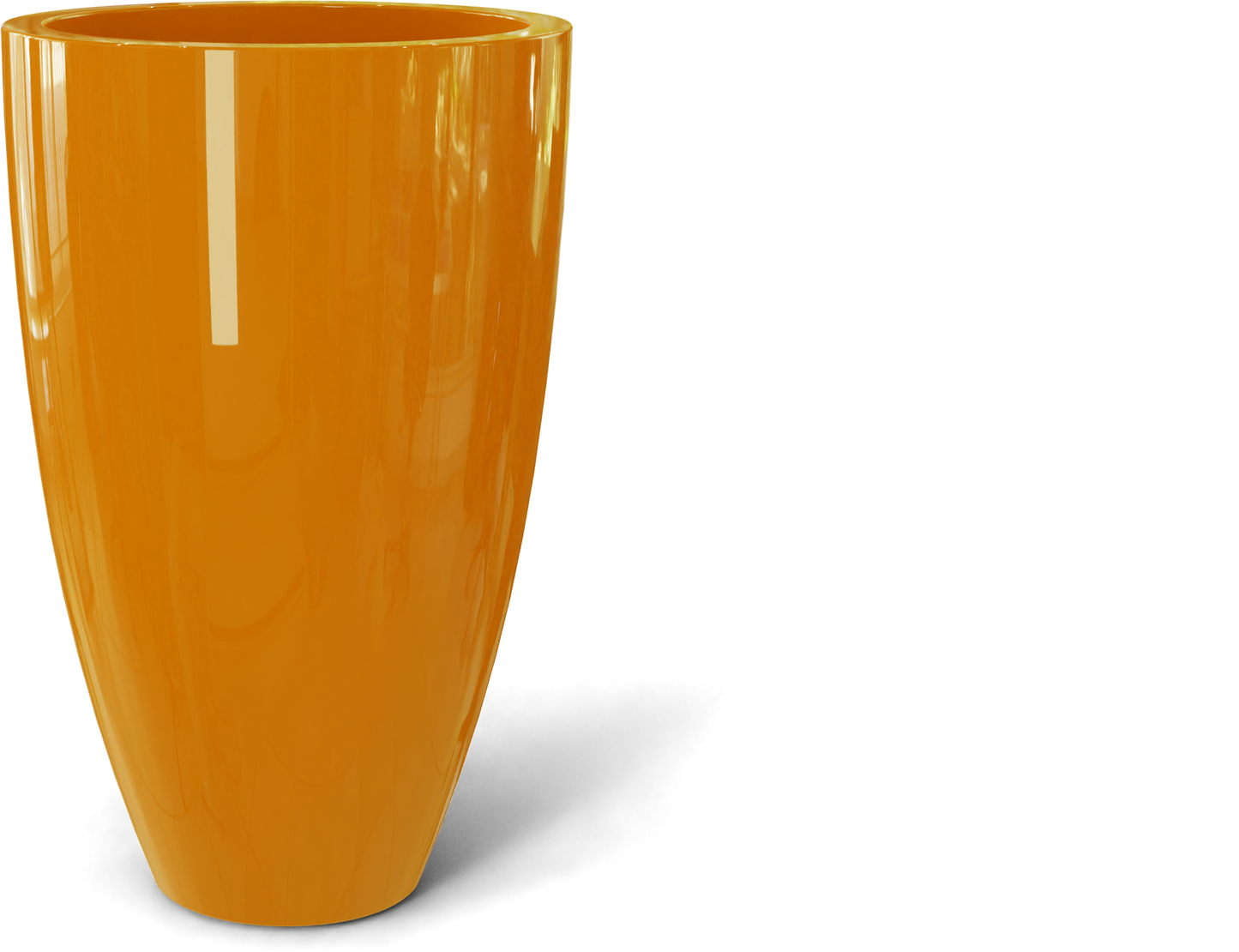 Brannan Round Fiberglass Planter in Gloss Tangerine