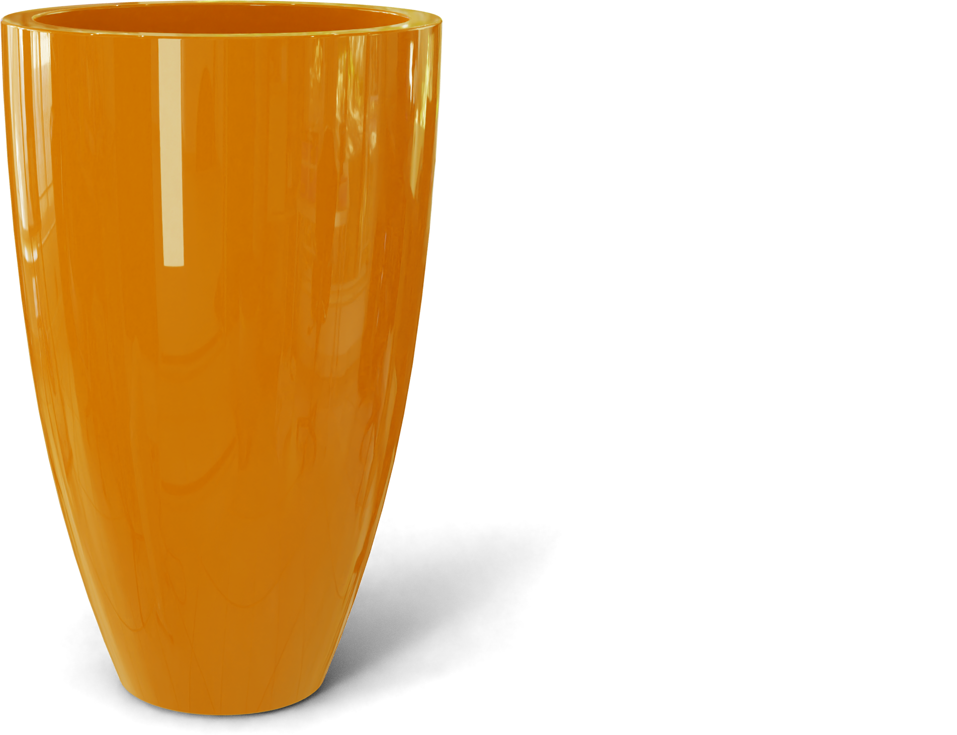 Brannan Round Fiberglass Planter in Gloss Tangerine