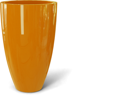 Brannan Round Fiberglass Planter in Gloss Tangerine