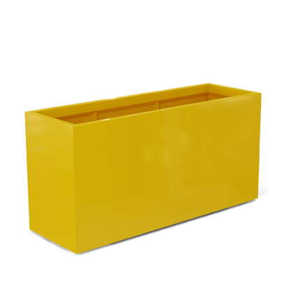 Tolga Rectangular Fiberglass Planter in Gloss Saffron