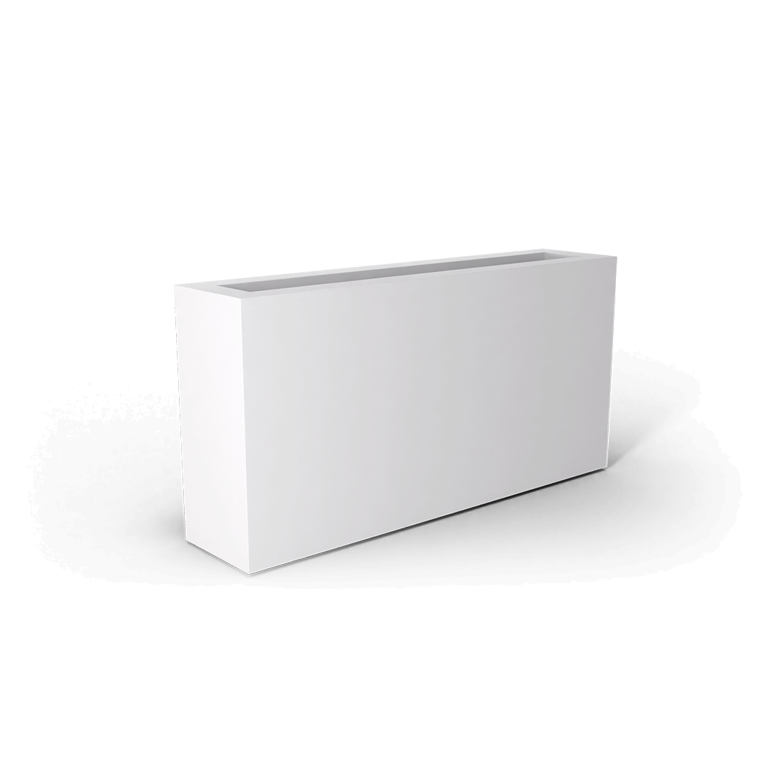Camoux Rectangular Fiberglass Planter in Matte Bright White
