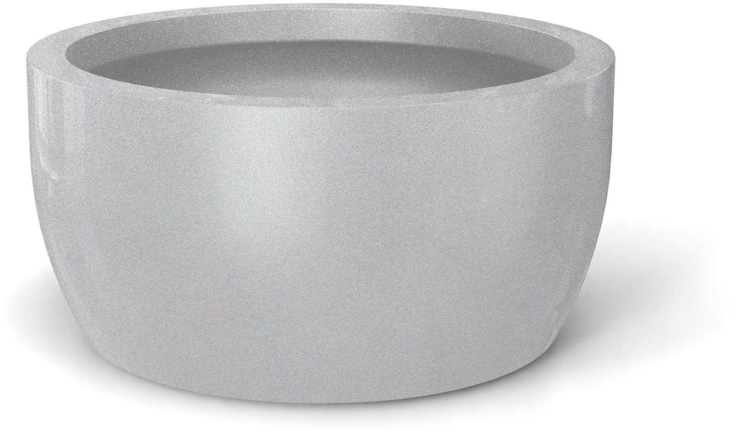Casablanca Round Fiberglass Planter in Metallic Silver