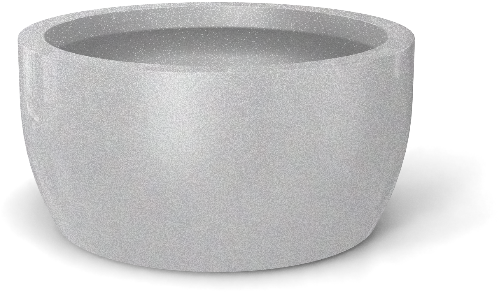 Casablanca Round Fiberglass Planter in Metallic Silver