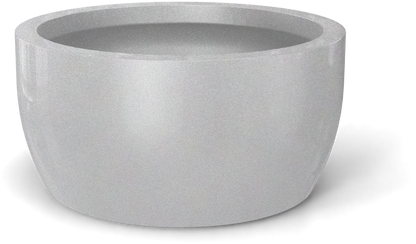 Casablanca Round Fiberglass Planter in Metallic Silver