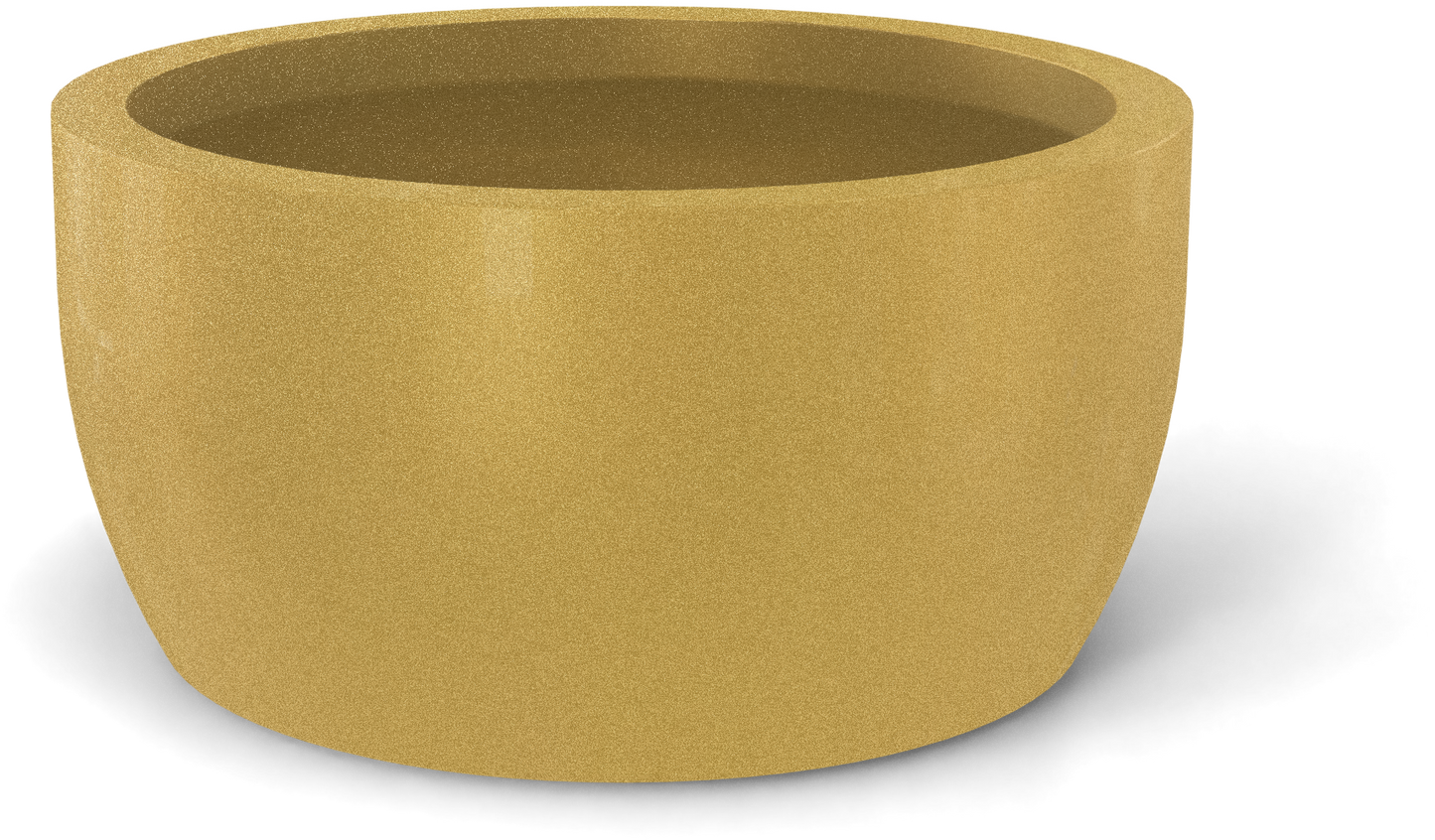 Casablanca Round Fiberglass Planter in Gloss Metallic Gold