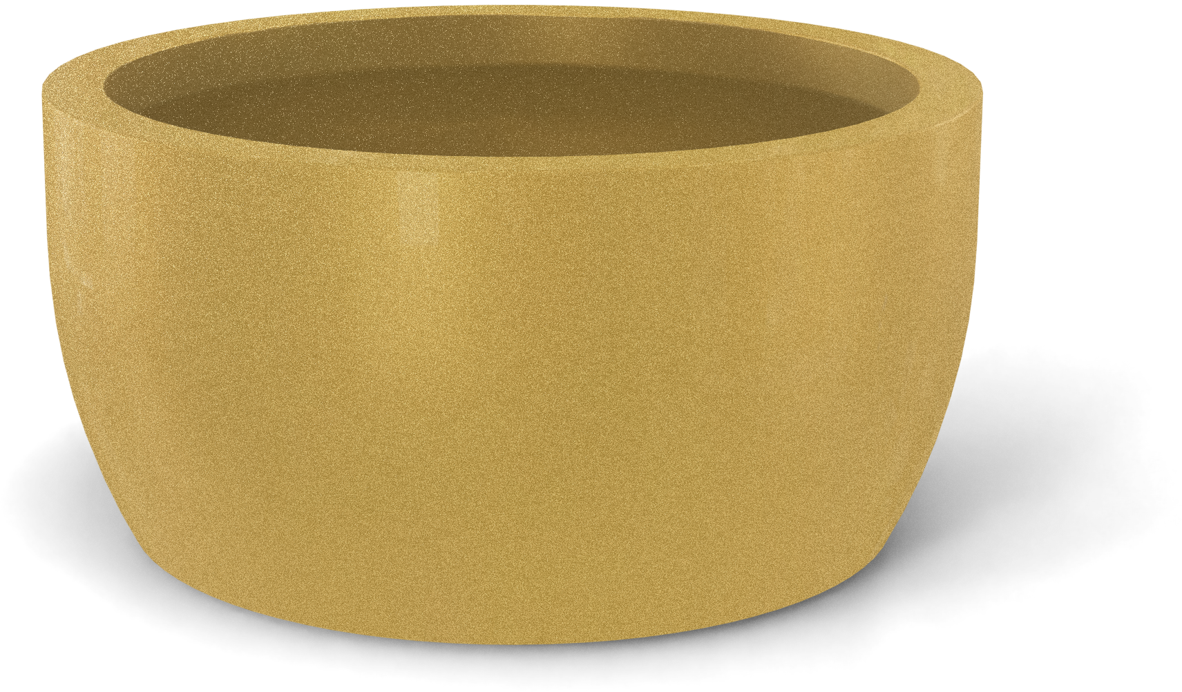 Casablanca Round Fiberglass Planter in Gloss Metallic Gold