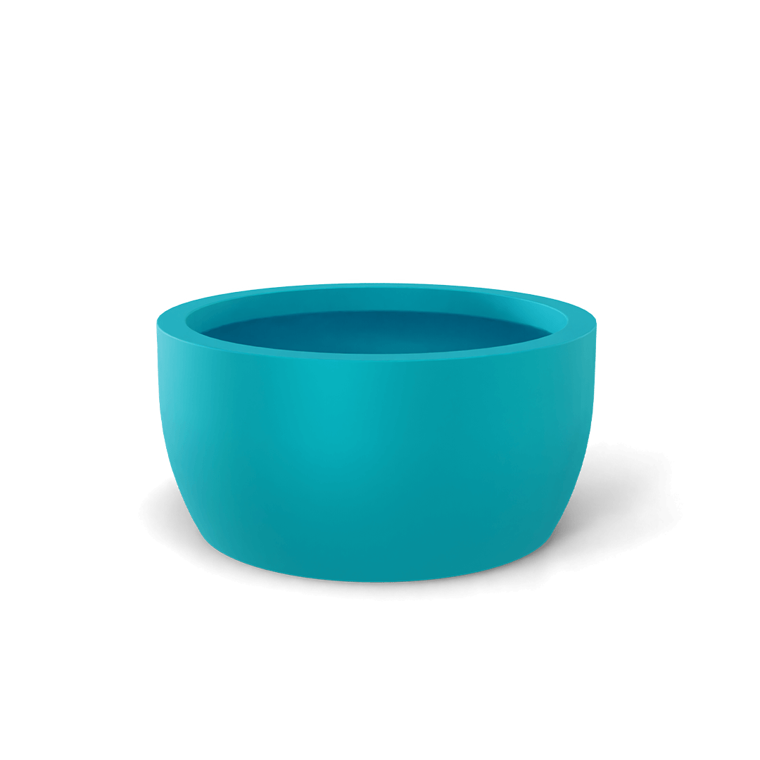 Casablanca Round Fiberglass Planter in Satin Seafoam Green