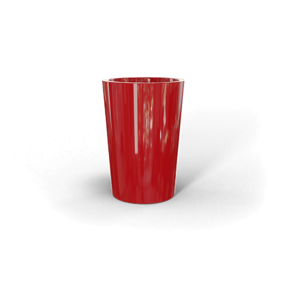 Tegel Round Fiberglass Planter in Gloss Red
