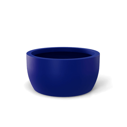 Casablanca Round Fiberglass Planter in Matte Cobalt Blue