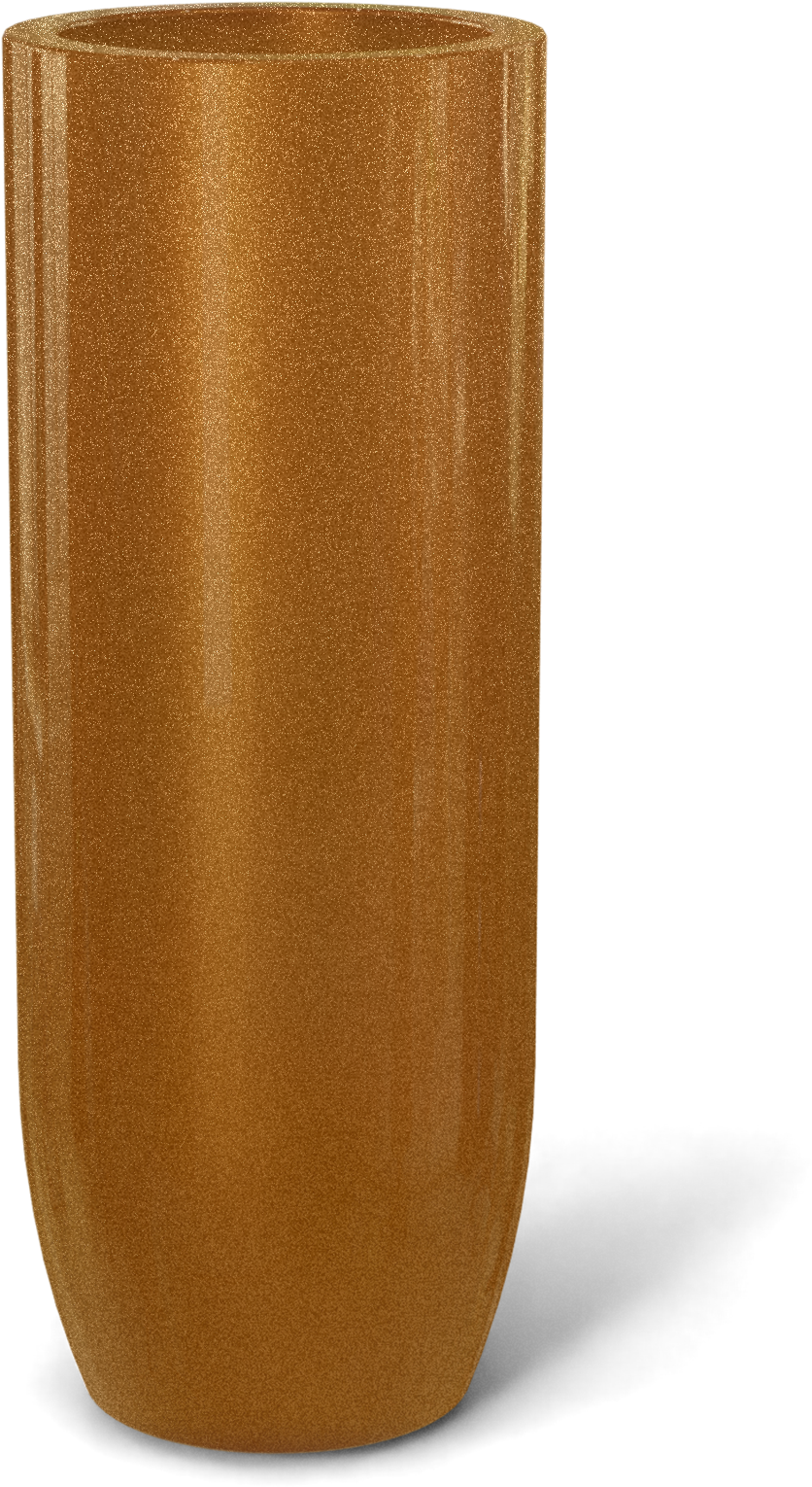 Saint Tropez Round Fiberglass Planter in Metallic Bronze