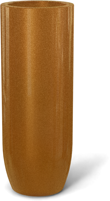 Saint Tropez Round Fiberglass Planter in Metallic Bronze