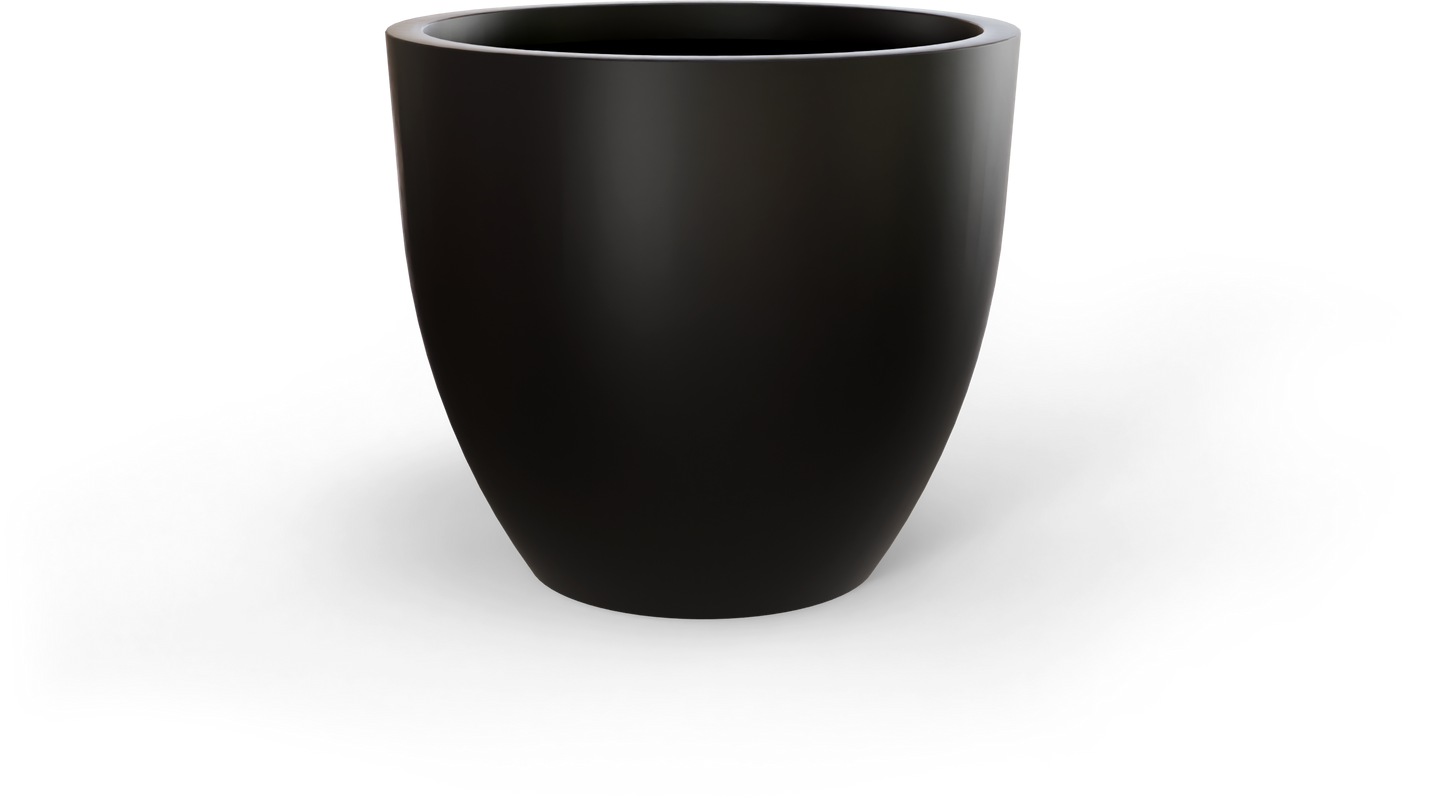 Wannsee Round Fiberglass Planter in Matte Black