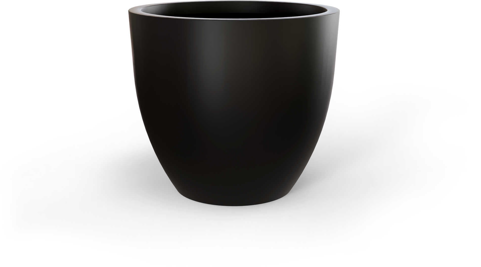 Wannsee Round Fiberglass Planter in Matte Black