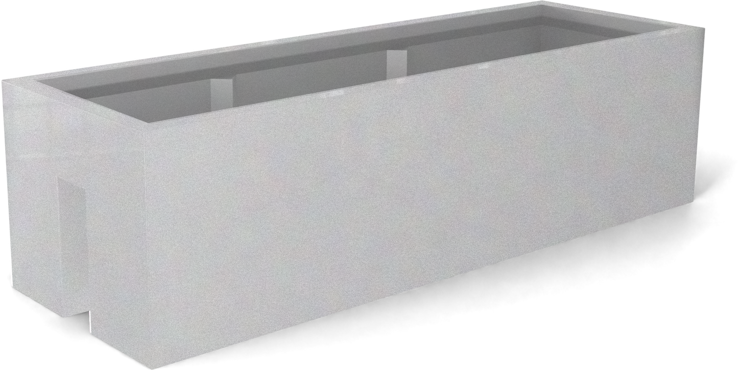 Tiergarden Fiberglass Planter in Metallic Silver