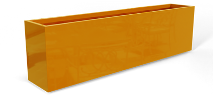 Hudson Rectangular Fiberglass Planter in Gloss Tangerine